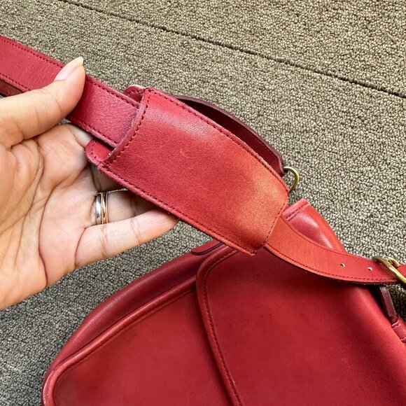 Coach Lexington Briefcase with Strap red Leather Vintage 90s Brass Turnlock - Picture 3 of 10